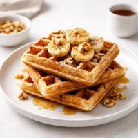 Sourdough Banana Nut Waffles