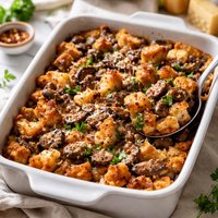 Sourdough Mushroom Sausage Strata