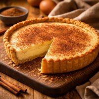 South African Melktert or Milk Tart Custard Pie