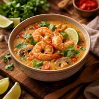 South Beach Thai Shrimp Soup with Lime and Cilantro