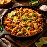 South of the Border Chicken and Pasta Skillet