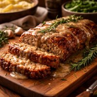 Southern Glazed Meatloaf with Rosemary Gravy