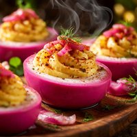 Southern Style Beet Pickled Deviled Eggs
