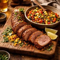 Southerwestern Pork Tenderloin with Corn Salad