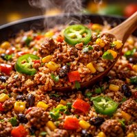 Southwest Beef Rice Skillet