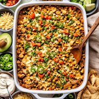 Southwest Pork Green Chili Casserole