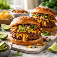 Southwest Style Stuffed Cheeseburgers