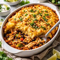 Southwestern Shepherds Pie with Chicken and Chili Mashed Potato