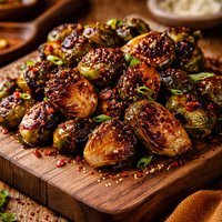 Soy and Sriracha Glazed Brussels Sprouts