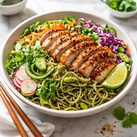 Soy Chicken and Green Tea Noodle Salad