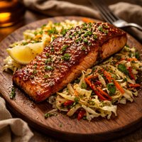 Soy Ginger Salmon with Napa Sesame Slaw