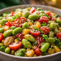 Soybean Succotash with Sesame Ginger Vinaigrette