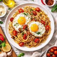 Spaghetti and Fried Eggs
