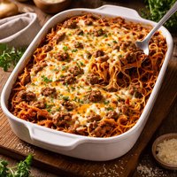 Spaghetti Beef Casserole Bake
