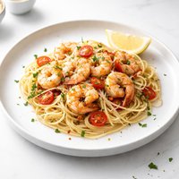 Spaghetti Shrimp Platter