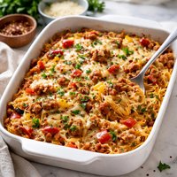 Spaghetti Squash Casserole with Sweet Sausage Peppers