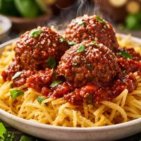 Spaghetti Squash with Meatballs and Cabernet Marinara Sauce