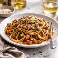 Spaghetti with Bean and Chestnut Sauce