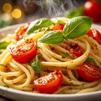 Spaghetti with Fresh Tomatoes and Basil