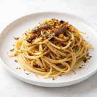 Spaghetti with Olive Oil Garlic and Anchovies