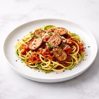 Spaghetti with Tomato Sauce and Sausage