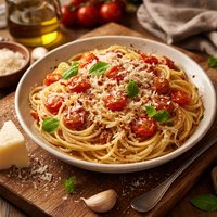 Spaghetti with Tomatoes and Pecorino Romano Cheese