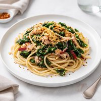 Spaghetti with Tuna and Swiss Chard