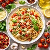 Spaghettini with Checca Sauce