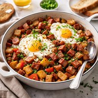 Spam and Egg Breakfast Hash