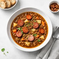 Spanish Lentil Soup with Chorizo