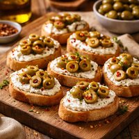 Spanish Olive and Cream Cheese Canapes