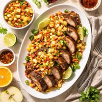 Spanish Pork with Apple Citrus Salsa