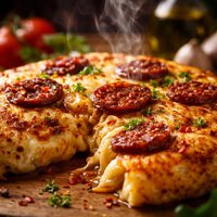 Spanish Spicy Sausage and Cheese Tortilla