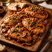 Spanish Style Chicken with a Mushroom Chorizo Sauce and Butter H
