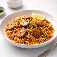 Spanish Style Noodles with Chicken Sausage