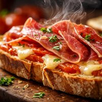 Spanish Style Tomato with Ham or Cheese Sandwich