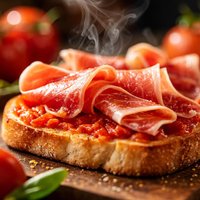 Spanish Tomato Bread with Jamon Serrano Serrano Ham