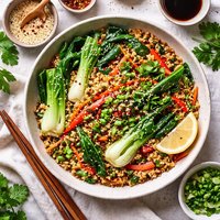 Spelt with Sesame and Bok Choy