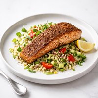 Spice Crusted Salmon with Couscous Salmon