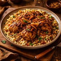 Spiced Chicken Couscous with Cinnamon Onions