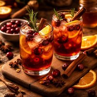 Spiced Cranberry Cocktail Iced Tea