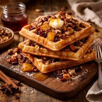 Spiced Fruit and Nut Waffles