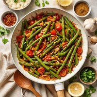 Spiced Green Beans with Tomato Onions