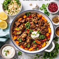 Spiced Lamb with Coriander Pumpkin 21 Day Wonder Diet Day 1