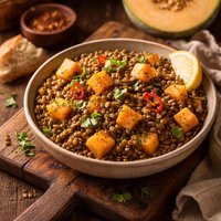 Spiced Lentils and Cantaloupe