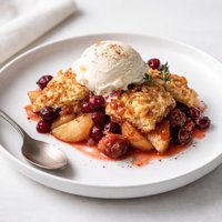 Spiced Pear Cranberry Cobbler