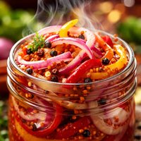 Spiced Pickled Onions Peppers
