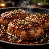 Spiced Pork with Bourbon Reduction Sauce