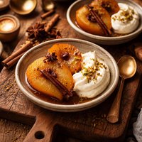 Spiced Quinces with a Mascarpone Cream