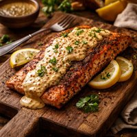 Spiced Salmon with Mustard Sauce